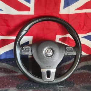 Volan 3 spite piele vw golf 6 complet cu airbag cod 3C8 880 201 K 3C8419091ANE74